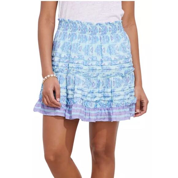 VINEYARD VINES NWT Tang Fish Smocked Skirt in Crystal Blue // L - Picture 1 of 11
